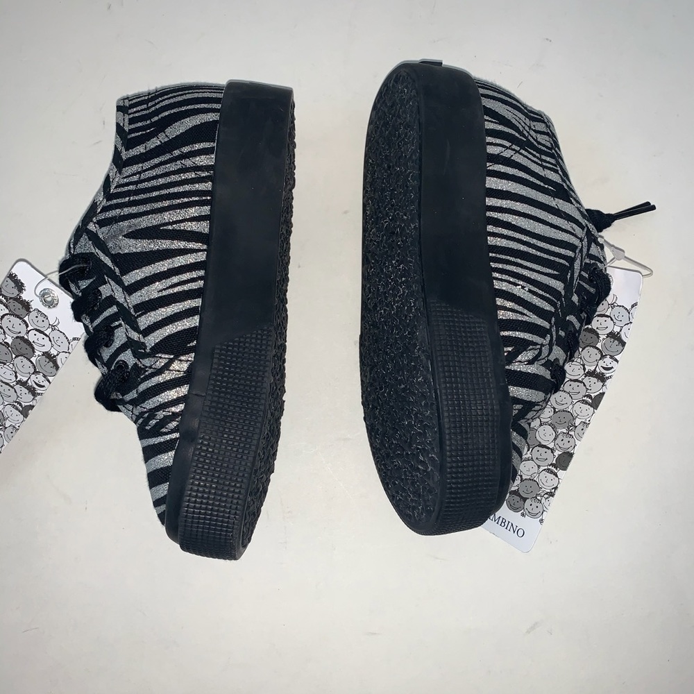 Superga Bambino Zebra Print Black Silver Sneaker - Picture 6 of 10
